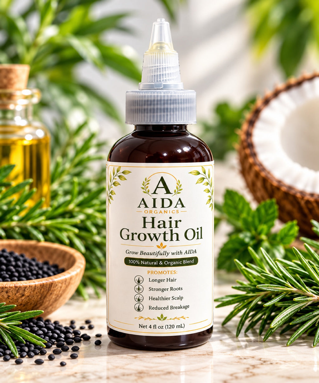 AIDA Organics Hair Growth Oil 4 oz - front